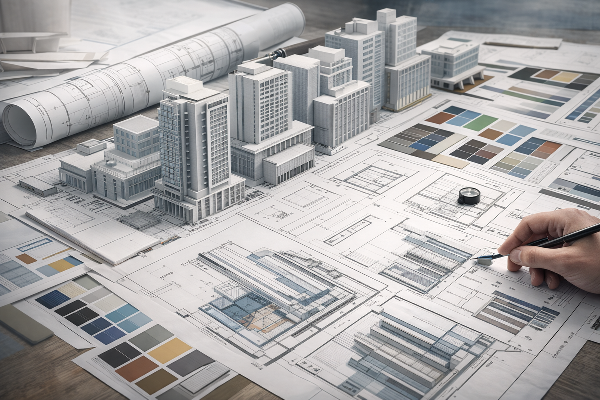 Elevation (Façade) design and massing studies